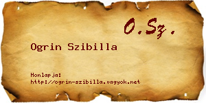 Ogrin Szibilla névjegykártya